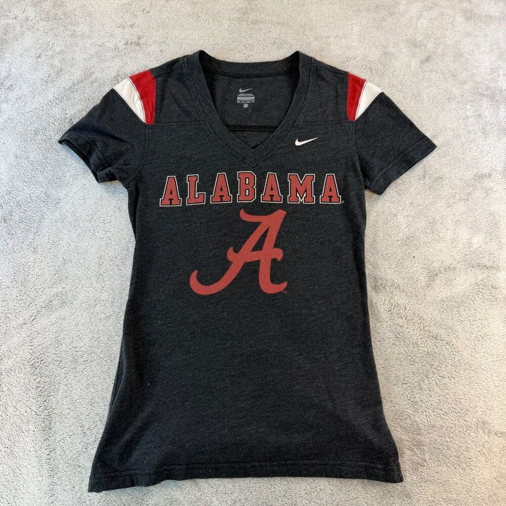 Nike Alabama Crimson Tide Women’s V Neck Shirt Black XS